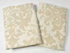 Pottery Barn Jacquard Medallion EURO Pillow Shams Set of 2 Neutral VGUC