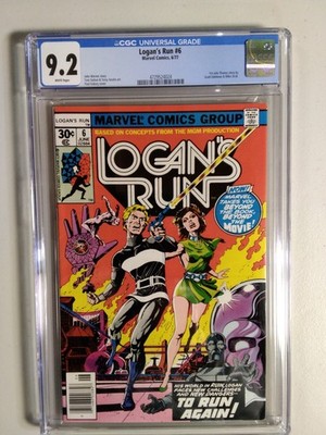 Logan's Run #6 30 Cent Variant (Marvel Comics June 1977) 1st Solo Thanos CGC 9.2