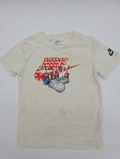 Nike T-Shirt Youth Boy Medium Graphic Print Logo Beige.. 44067