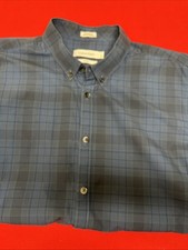Calvin Klein Men's Long Sleeve Button Shirt Size L, Blue, Slim Fit, Cotton