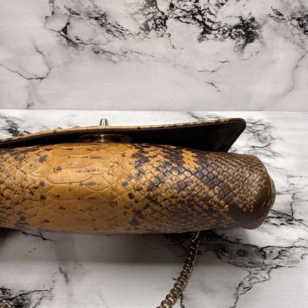 COACH Python Leather Chain Shoulder Bag All Leath… - image 6