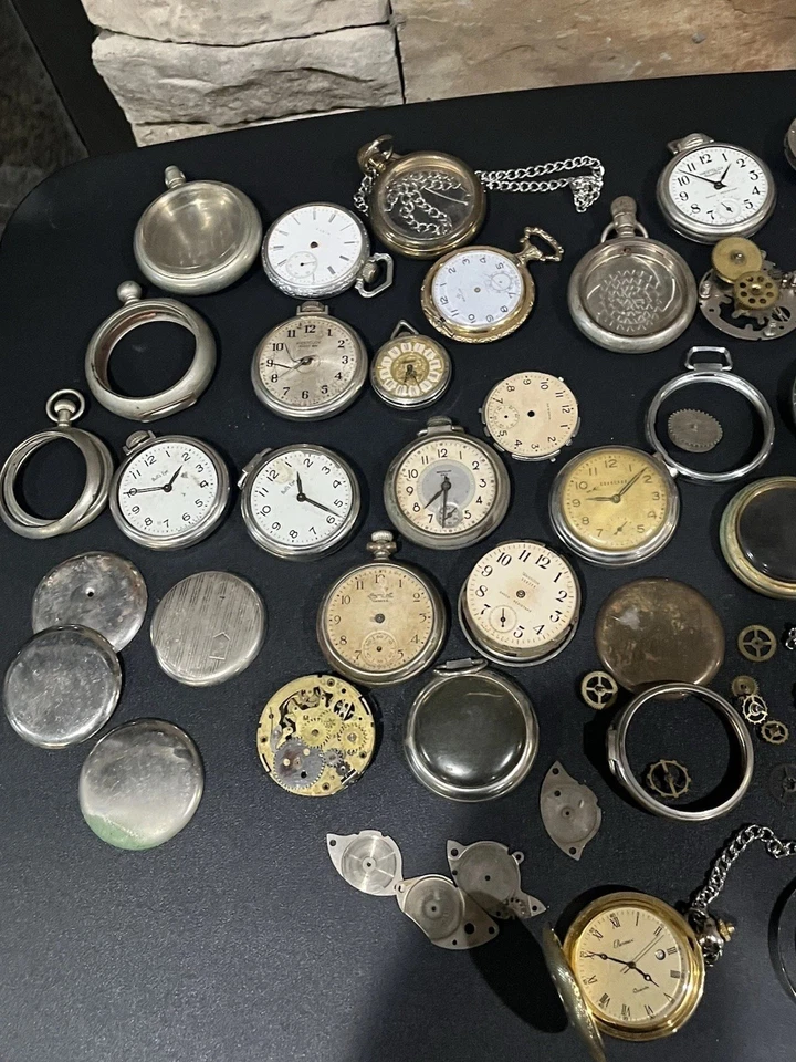 VINTAGE POCKET WATCH PARTS LOT  - NON WORKING - Image 2 of 4