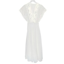 Vintage Val Mode Peignoir Robe Small Satin Bridal Coquette Chiffon Lace