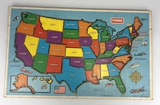 Vintage 1997 Playskool Puzzle WOODEN US MAP NO. 770 United States