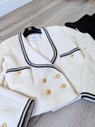 Chanel Vintage Fall 1988 Ivory And Black Cc Jacket And Skirt Fr40