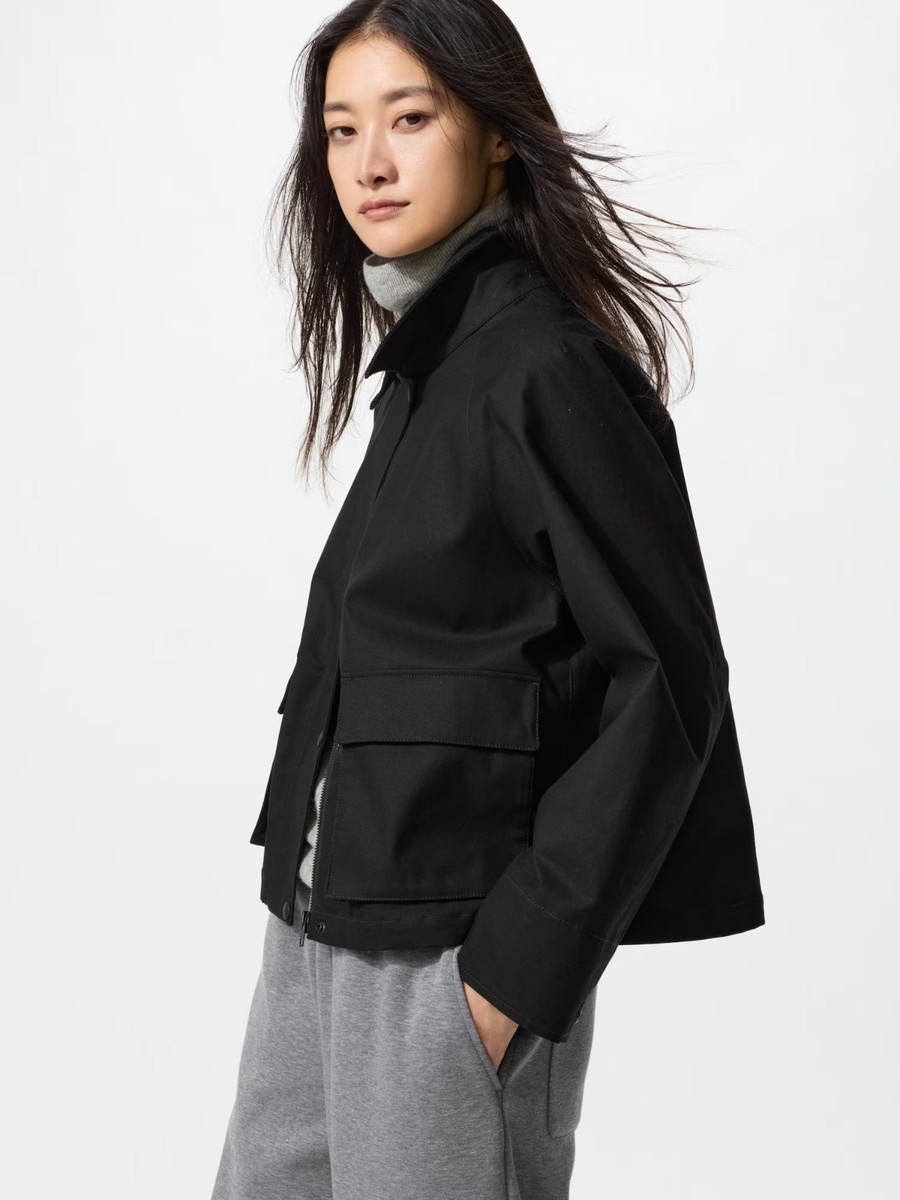 UNIQLO Utility Short Jacket S-3XL Black Beige Khaki Oversized