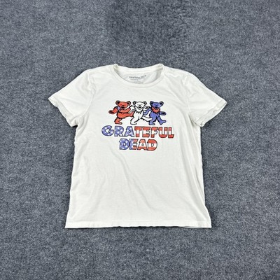 Lucky Brand Shirt Womens Small White Grateful Dead Bears Band Graphic Tee