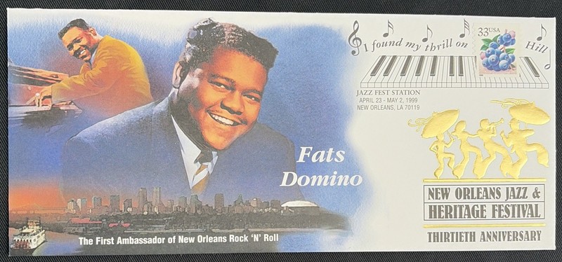 Fats Domino 1999 New Orleans Jazz Fest Cachet Envelope Ltd. Ed