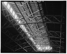 16. INTERIOR, DETAIL OF DRILL HALL TRUSS SYSTEM - Ohio National Guard Armory,