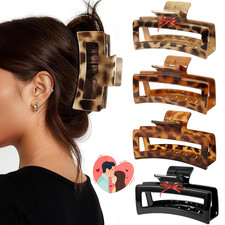 4 Pack 5 Inch Extra Large Claw Clips for Thick Hair, Jumbo Tortoise Shell Claw C