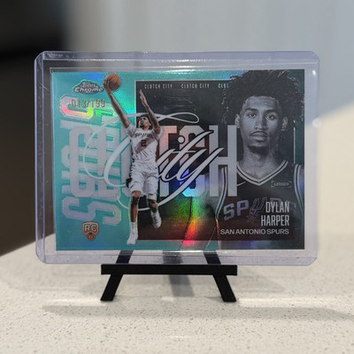 Topps 2025-26 Chrome Voices Dylan Harper Spurs VS-7 Aqua Refractor RC /199