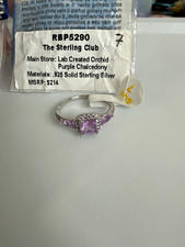 The Sterling Club Rbp5290 925 Sterling Silver Lab Purple Chalcedony Ring Size 7 The Sterling Club Rbp5290 925 Sterling Silver Lab Purple Chalcedony Ring Size 7