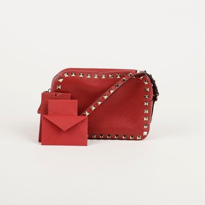Valentino bags ショルダ- Vermut Camera bag ユニセックス Valentino Black/Blue Leather Rockstud Crossbody Camera Bag