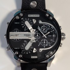 Diesel DZ7313 Orologio Uomo Cronografo Quarzo Pelle Nera 3 ATM con Scatola