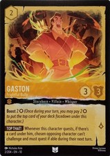 2/204 GASTON FRIGHTFUL BULLY EN10 UNCOMMON DISNEY LORCANA CARD