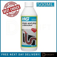 HG DRAIN AND PLUG UNBLOCKER 500ML FAST ACTING DRAIN CLEANER SINKS PIPE SHOWER