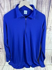 Patagonia Men’s L 1/4 Zip Base Layer Pullover Capilene BLUE Size LARGE