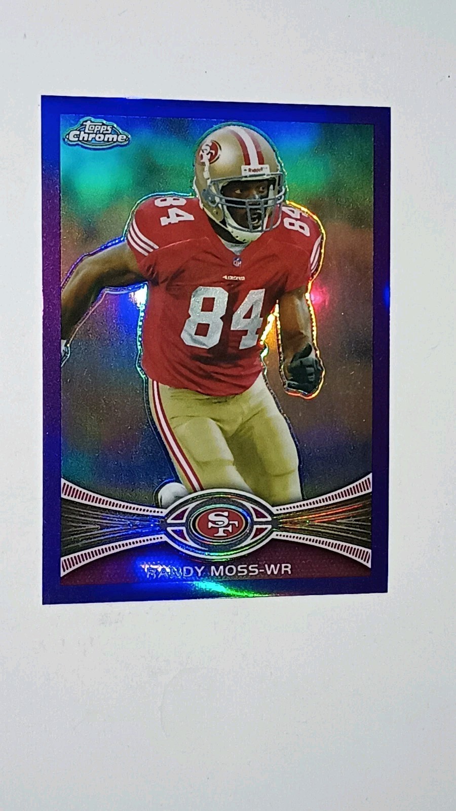 2012-TOPPS CHROME-RANDY MOSS PURPLE REFRACTOR PARALLEL-/499-49ERS