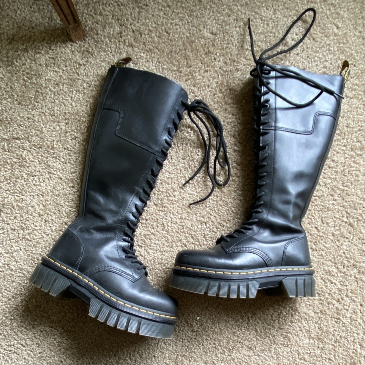 Dr.Martens 23.0㎝ AUDRICK 20I BOOT Dr. Martens Audrick 20I Platform Knee High Lace Up Zipper Boots