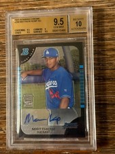 2005 Bowman Chrome Base Auto RC  Matt Kemp BGS Gem Mint 9.5 Auto 10