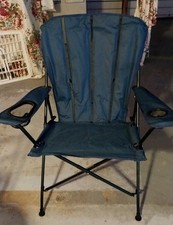 Ozark Trail Blue Foldable Adirondack Camping Chair 300lb Quad Lawn Chair