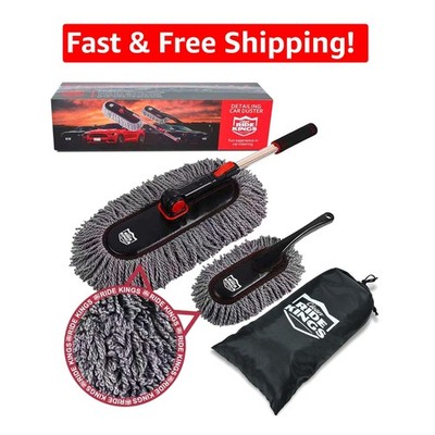Portable 2-Pack Car Duster Set with Rotatable Head - Scratch-Free Cleaning