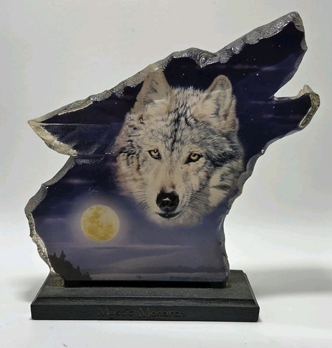 VTG Mystic Monarch Mysteries Of The Wild Howling Wolf White Bradford Exchange