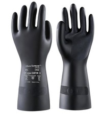 2 Pairs Heavy-Duty Chemical Resistant Rubber Gloves, Protective Industrial Gl...