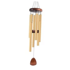 Large Aluminium Wind Chimes 37" Inches to Create a Zen Atmosphere Suitable Gold