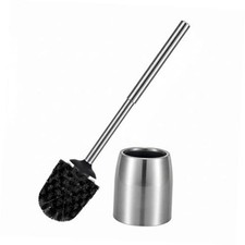 SUS304 Stainless Steel Toilet Brush and Holder Set Stain Nickle 12In Handle