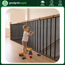 Banister Guard 10 ft x 3.3 ft Black Safety Mesh Net for Railing Gaps