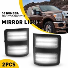 White Side LED Mirror Marker Signal Light For 2008-16 Ford F250 F350 Super Duty