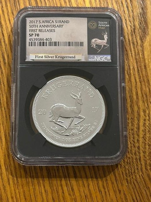 2017 Krugerrand Silver 50th Anniversary Reverse Proof NGC SP70