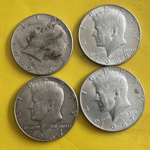 Kennedy Silver Half Dollars 4 Different Date