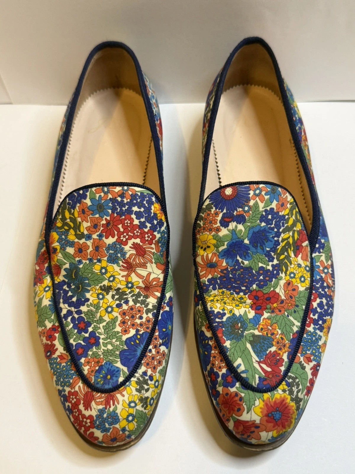 J.Crew Women's Floral Smoking Slippers Loafers Liberty Print Flats Size 6.5