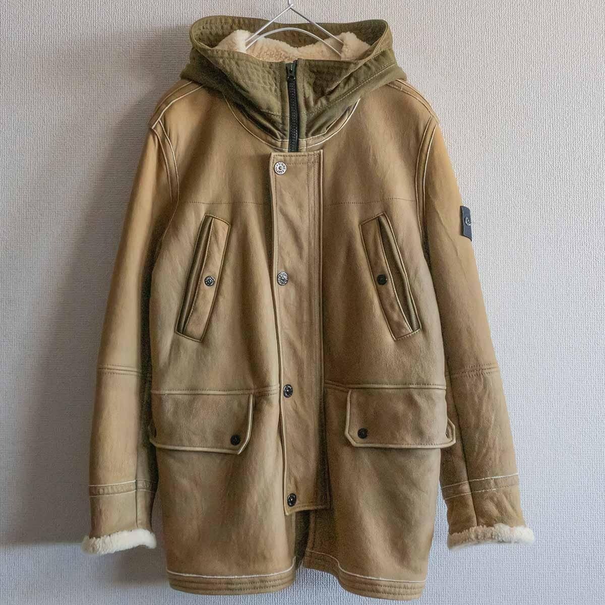 Stone Island Sheepskin Leather Jacket M 2011 AW Shearling Coat