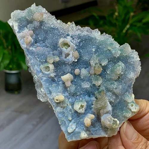 203G Natural Vision Amethyst quartz cluster crystal druzy mineral specimen