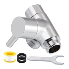 All Metal 2-Way Shower Arm Diverter Valve, G1/2 Solid Brass Shower Chrome