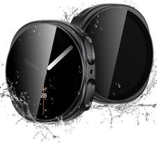 2 Pack Waterproof Case with Tempered Glass for Samsung Galaxy Watch 8 44mm