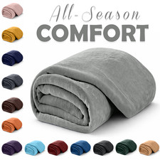 Luxury Thick Mink Blanket Large Faux Fur Fleece Sofa Bed Throw Couch Warm Soft