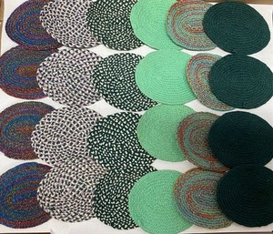 24 X LOT World of Miniature Bears  3"x4" Oval Braided Rug #901-LOT