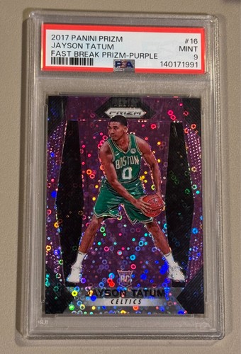 2017-18 Panini Prizm - Jayson Tatum #16 Pink Fast Break Prizm /75 Graded 9 MINT