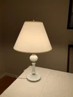 Vintage milk glass hobnail white table desk Lamp w/shade 24" tall