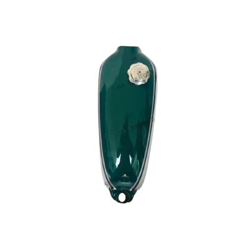 FIT FOR Honda CR125M 1974 Elsinore Green Chrome Steel Petrol Tank With Cap — 第 2/4 张图片