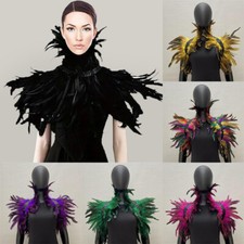 Halloween Unisex Cape Gothic Fake Collar Props Wrap Feather Party Costumes Gift