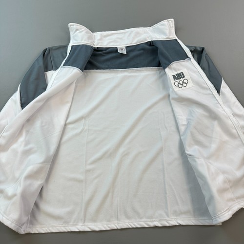 Team USA Olympic Committee Track Jacket Mens XL White Gray Full Zip Long Sleeve - Picture 5 of 14