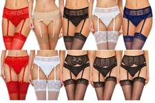 Merry Style Damen Strumpfgürtel Strumpfhalter Spitze elastischer Tüll Gürtel