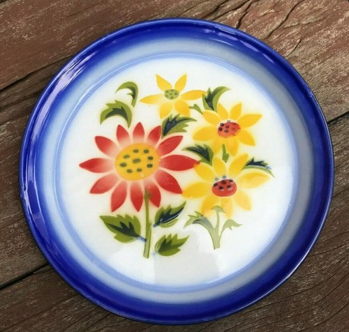 Vintage Thai Traditional Flower Patterned Enamel Serving Tray Decor Medium 10 in - Picture 39 of 76