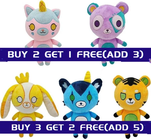 25cm Fluffy Funneh Plush Toy Its The Krew Merch Cartoon Teddy Bear Kid Gift Xmas - Picture 1 of 60