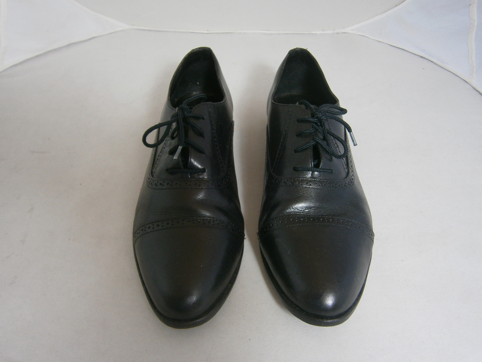 SAOLA Giorgio Brutini Mens Black Oxfords Size 10 Leather Upper & Sole Cap Toe Derby